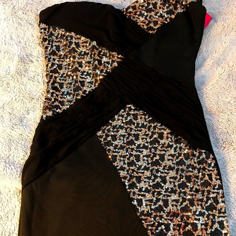 Curvy Black Mini Sequin Tube Bodycon Party Dress